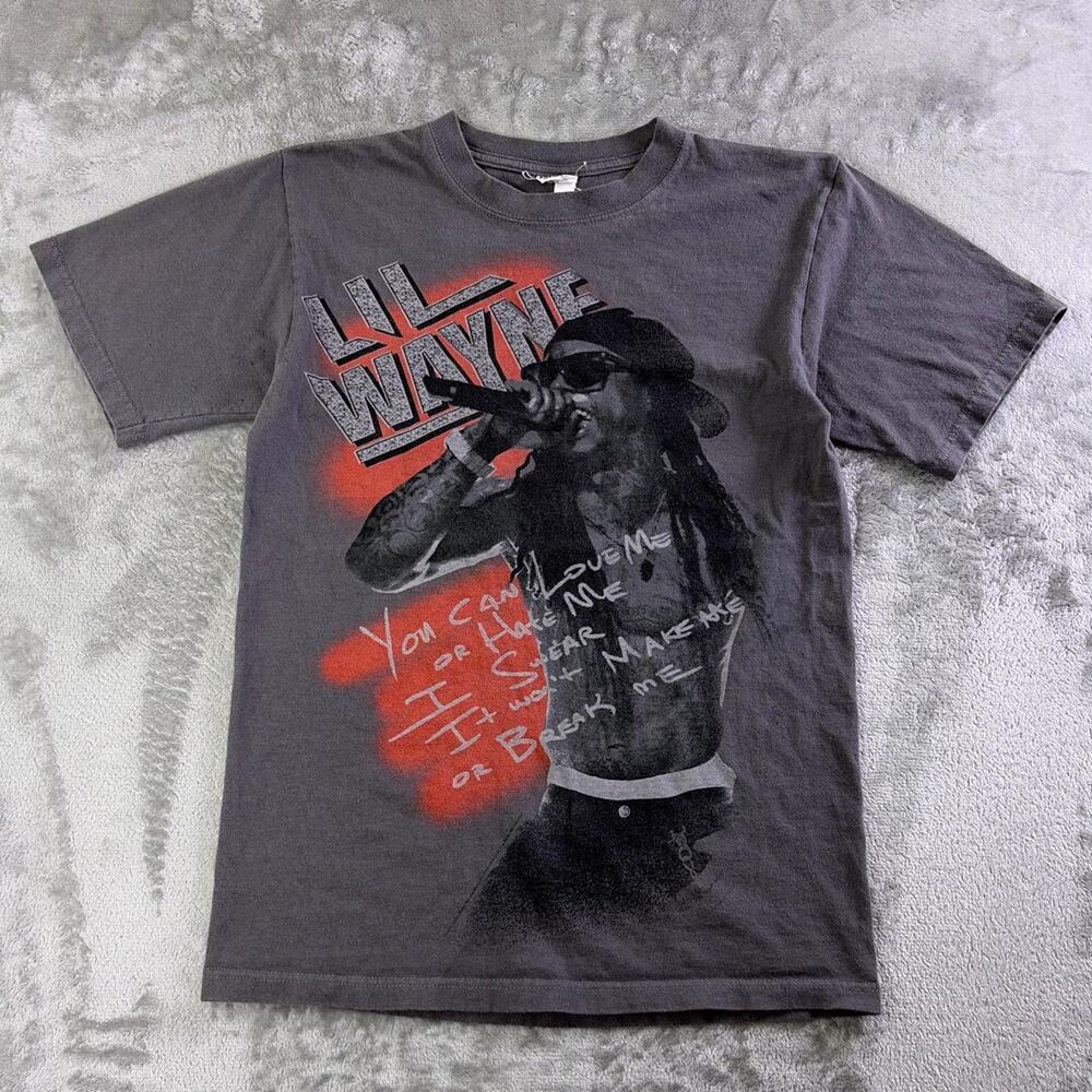 Vintage Y2K Lil Wayne Graphic T-Shirt Men’s Small Gray Anvil Hip Hop Rap